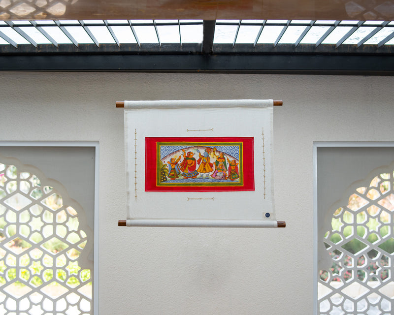 Brij Holi Tapestry | Handmade Phad Painting