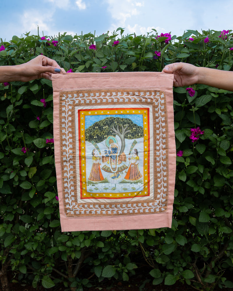 Krsna Pichwai Painting & Bagh Print Tapestry